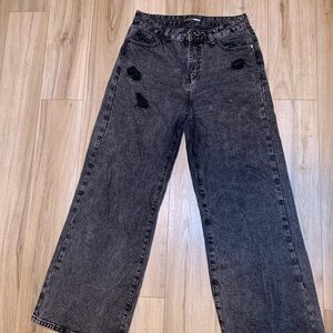 Fashion Nova Black Flare Wide Leg Jeans